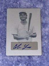 COLE YOUNG 2021 Leaf Perfect Game YELLOW PRINTING PLATE Autograph #1/1 MARINERS