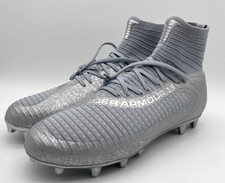 Under Armour UA Highlight 2 MC Knit Silver Football Cleats 3027304-099 Mens 11.5