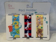 Set Of 3 Pacifier Paci Holder 0+ Months New In Pack