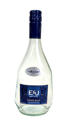 E & J. BRANDY/Liquor  BOTTLE Blue  Glass Empty