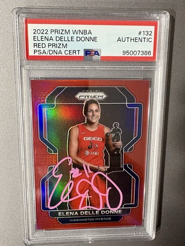 2022 Panini Prizm WNBA Elena Delle Donne Red /199 Signed Auto Autograph PSA/DNA
