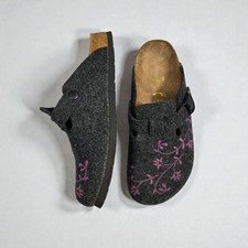 Papillion Birkenstock Gray Wool Slide Purple ...
