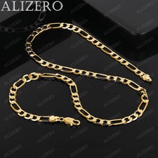 ALIZERO 18K Gold Necklace 16/18/20/22/24/26/28/30 Inch 6mm Figaro Chain...