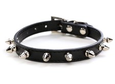 Serijoars Spiked Dog Collar Spiky Cat Collar PU Leather Adjustable Pet Collar Ki