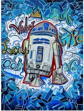 R2D2 street art signed prints by One Kaas