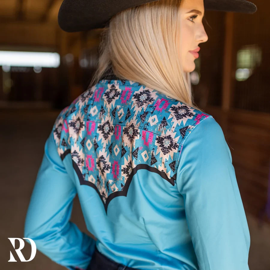 NEW Ranch Dress'n STAMPEDE AZTEC PERFORMANCE RODEO Snap SHIRT Women 2XL NWOT NEW Ranch Dress'n STAMPEDE AZTEC PERFORMANCE RODEO Snap SHIRT Women 2XL NWOT