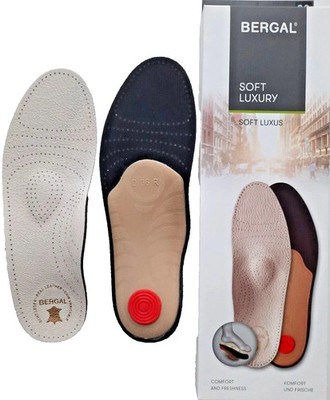 2 Paar Bergal Soft Luxus Leder Fußbett orthopädische Einlagen Sohlen Gr. 36-48