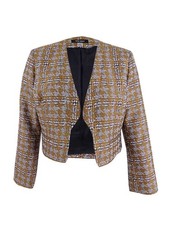 Nine West Women's Metallic Houndstooth Jacket 16, Brandy Multi 782418441728