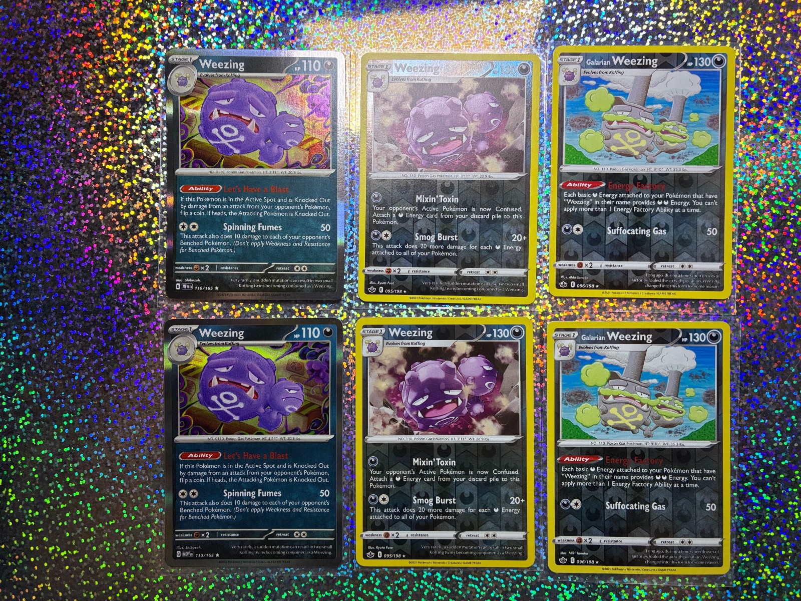 Pokemon Chilling Reign Reverse Holo: 096/198 Galarian Weezing; 095/198 Weezing