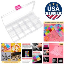 15 Grids Adjustable Bead Organizer Box - Perfect for Craft Supplies Storage