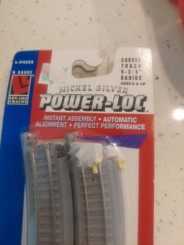 Life-Like N Scale No.7803 Pista Curvada 9-3/4" Radio Power Loc 4 Piezas | Zustand: New