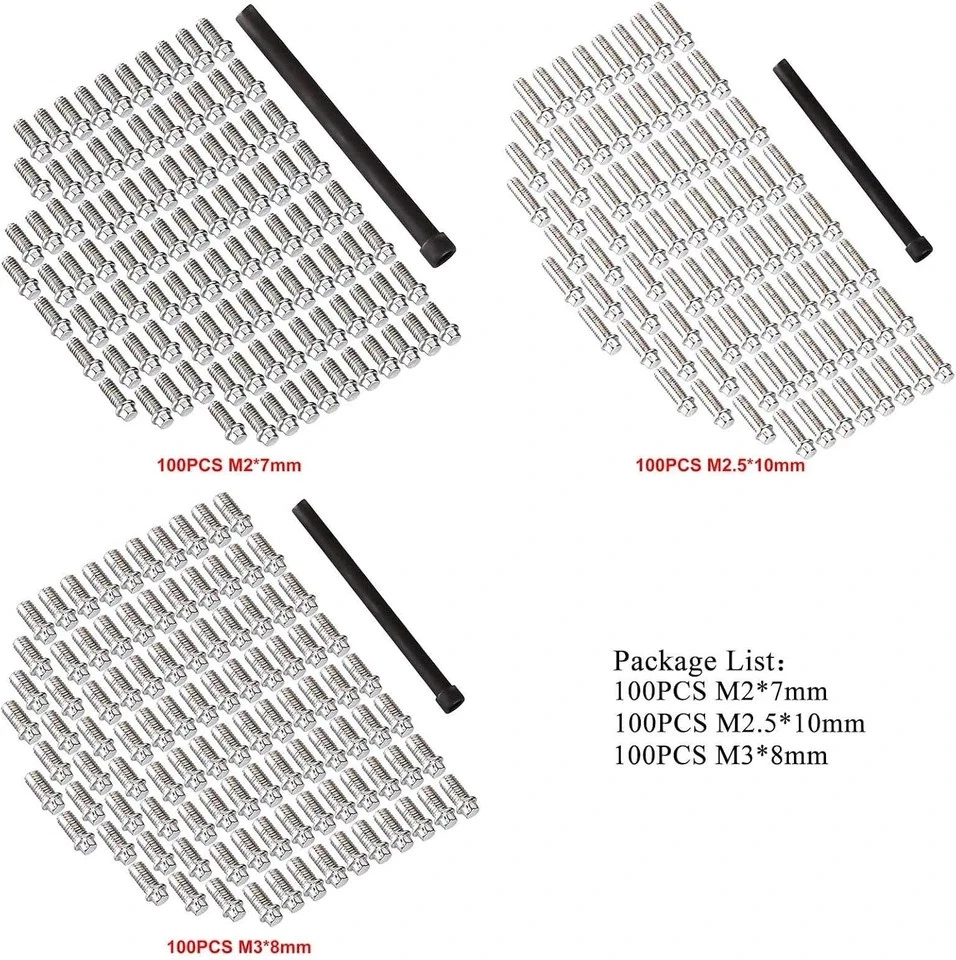 INJORA 300 件 M2 M2.5 M3 金属螺丝套件车轮轮辋适用于 1/10 遥控汽车履带器 — 第 3/4 张图片