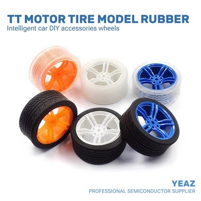 65×27mmRubber Tires for DIY Smart Cars-TT Motor Wheels for Line Following Robots