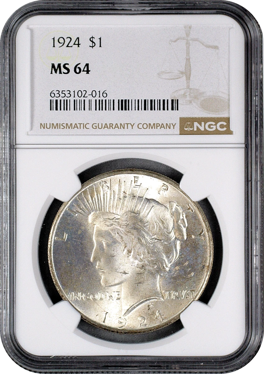Uncirculated Silver 1924 Year Peace Dollars (1921-1935) for sale