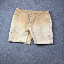 Vintage Carhartt Carpenter Shorts Men's Tan Beige Pockets Utility Workwear - W43