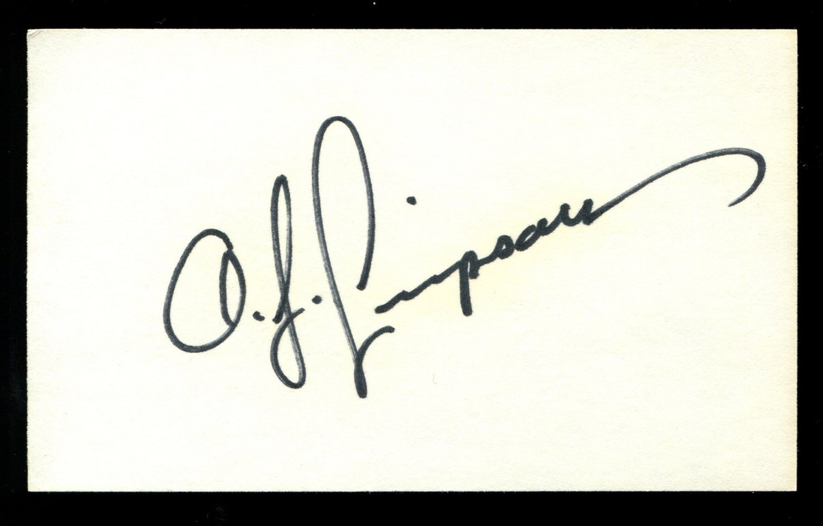 O.J. Simpson Signed Autographed 3x5 index card | eBay