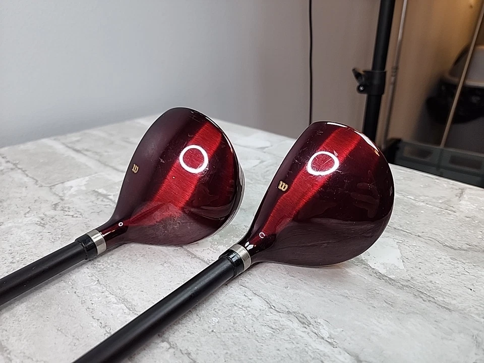 Wilson Deep Red Fat Shaft Drivers Strong 3 & 5 18° Woods HyperCarbon Graphite - Image 3 of 4