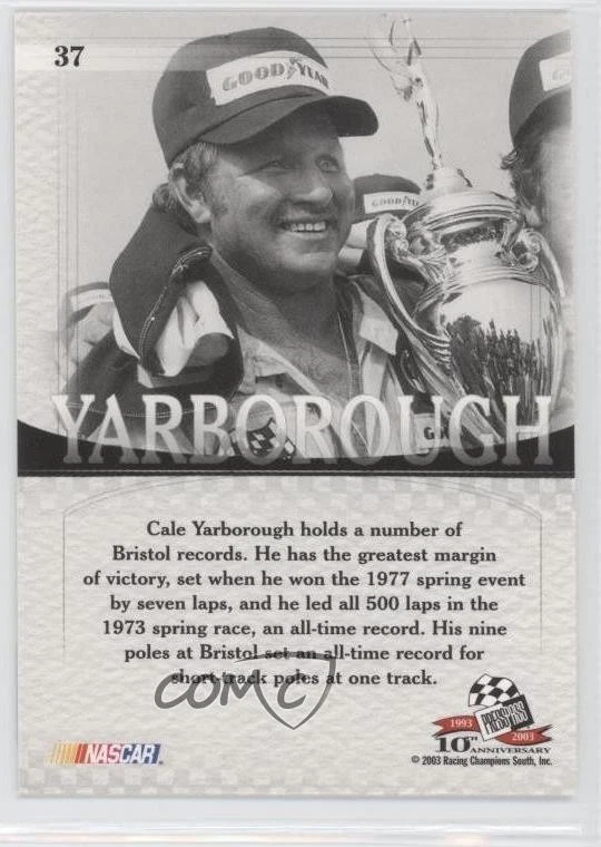 2003 Press Pass VIP Cale Yarborough #37 HOF - Image 2 of 2