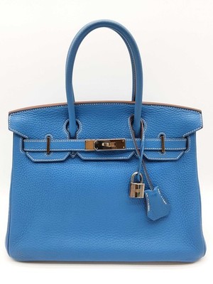 Hermes Birkin 30 Mykonos Blue Clemence Palladium Handbag Do0325llszxde