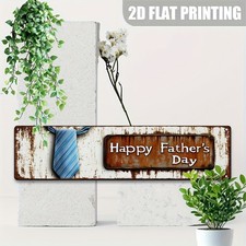 2D 1PC Happy Father's Day with Blue Tie Metal Iron Sign 4 16 Wall Decor Love Dad