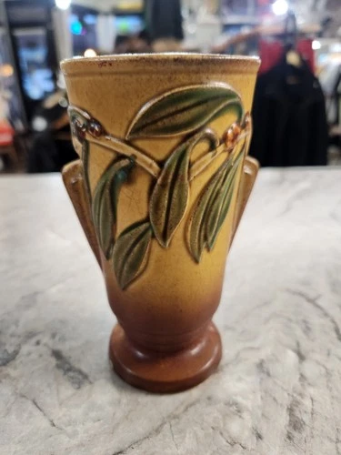 1930’S Antique Roseville Style Laurel Art Deco Vase 6.25in Made in Japan