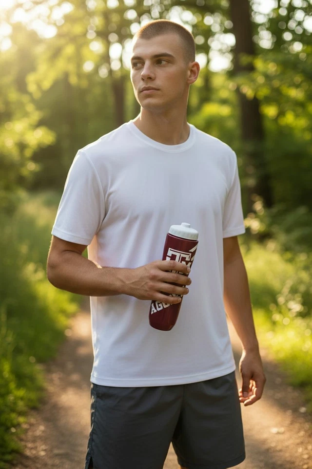 Botella de agua Texas A&M Aggies NCAA 32 OZ granate/blanco sin BPA Foto 2 de 2