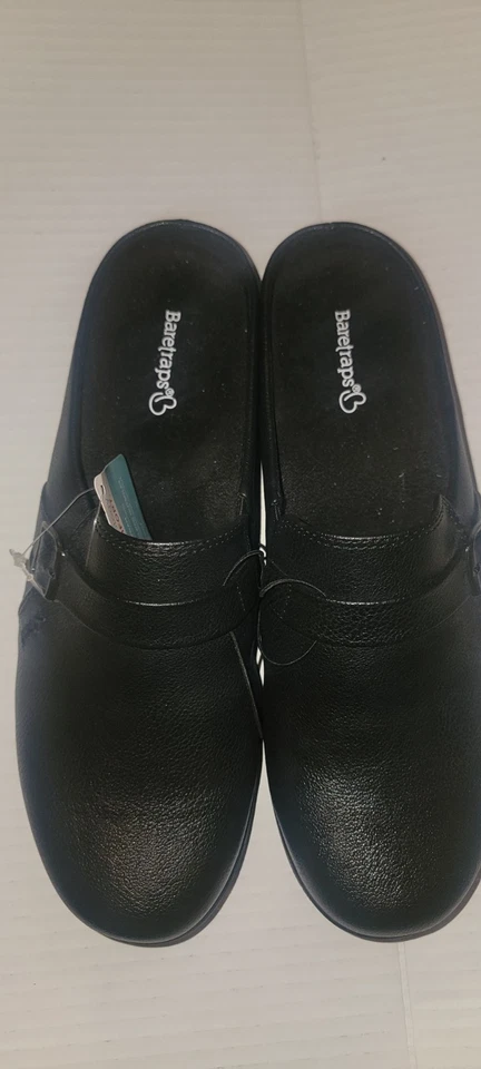 BareTraps Regan Sz 8M Leather Black Slip On Clogs Comfort Bare Traps - Image 4 of 4
