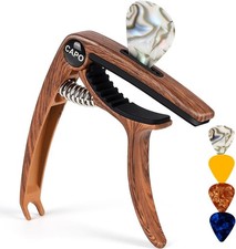 6-String Guitar Capo for Acoustic Electric Guitars with 4 Premium Picks