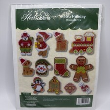 Herrschners Retro Holiday Ornaments Counted Cross-Stitch Kit NEW set of 12