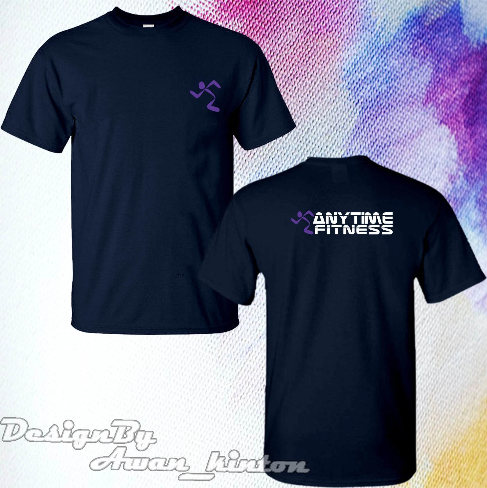 Anytime Fitness Funny Logo Double Sided T-Shirt Short Sleeve