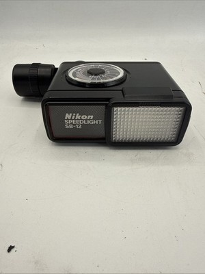 NIKON SB-12 SPEEDLIGHT ELECTRONIC FLASH TESTED WORKING AUTO MANUAL MADE IN JAPAN