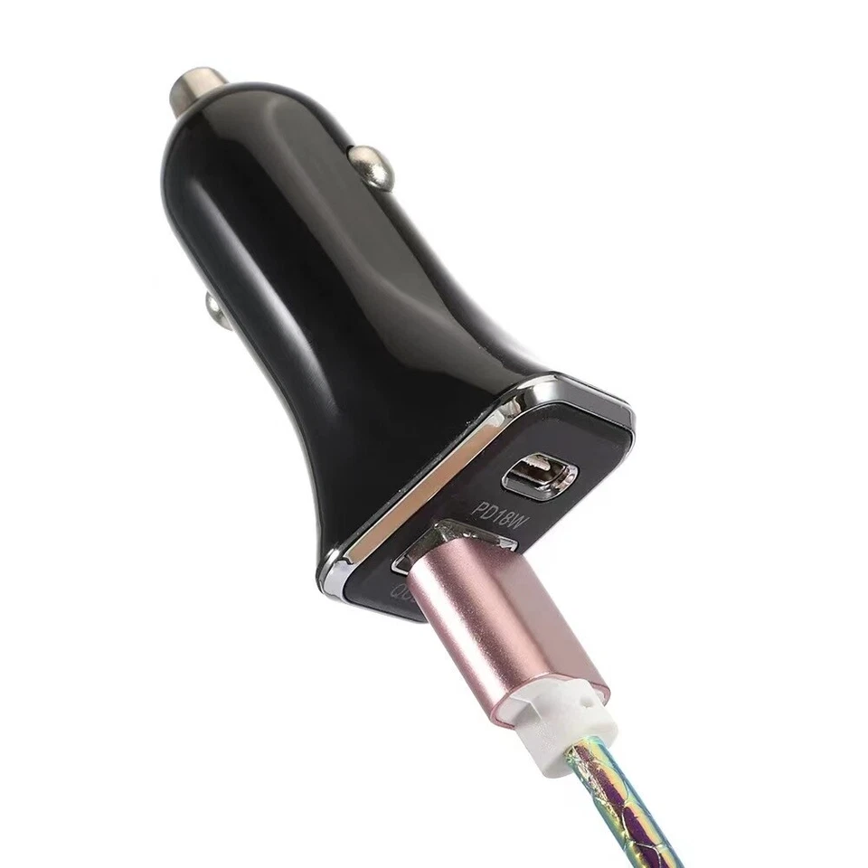 Dual USB PD Type-C Car Charger 30W Fast Charge Adapter iPhone 14 13 12 Pro Max - Image 3 of 4