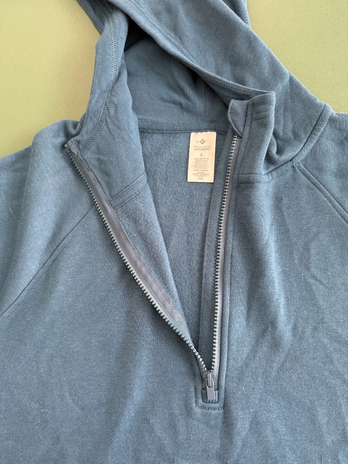 VETEMENTS Felpa con cappuccio mezza zip a costine Member's Mark DONNA ottime condizioni lu blu taglia Large