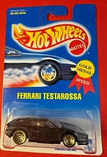 1991 Hot Wheels Black FERRARI TESTAROSSA gold medal speed #35 Gold Lace Wheels