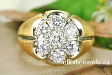 2CT Round Lab-Created Diamond Men's Engagement Wedding Ring 14K Yellow Gold Over