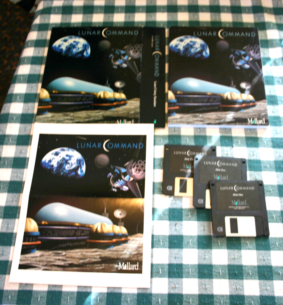 Vintage 1993 Lunar Command Game by Mallard DOS System 3.5