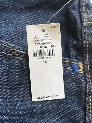 Old Navy GIRLS Sz 16 Denim Shorts High-Rise Sky High Frayed Hem Adjustable New - Picture 6 of 9