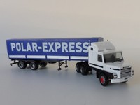 Scania 142 Hauber 6X4 Planen-Sattelzug Polar Express 1/87 Herpa 307512 Finnland