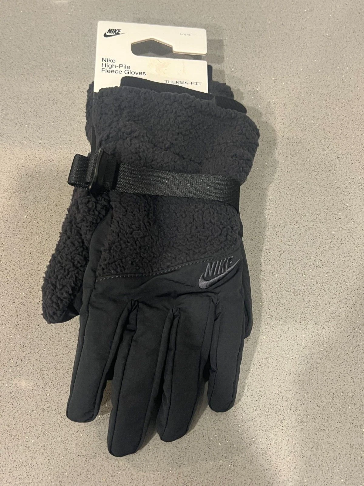 Nike High Pile Fleece Gloves Men's Large Black/GRAY MULTIPLE SIZES AVAILABLE