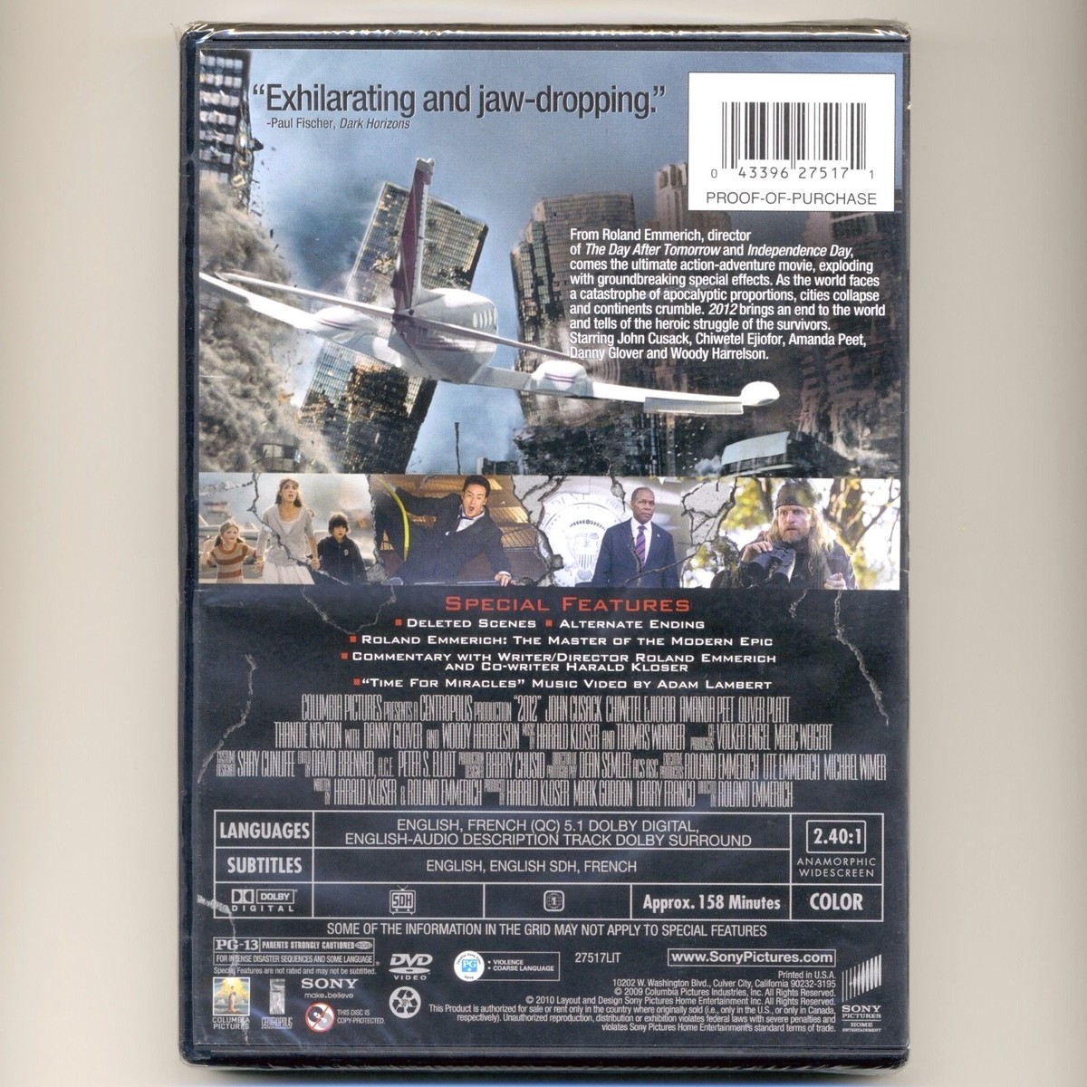 2012 PG-13 disaster action adventure 2009 movie, new DVD John