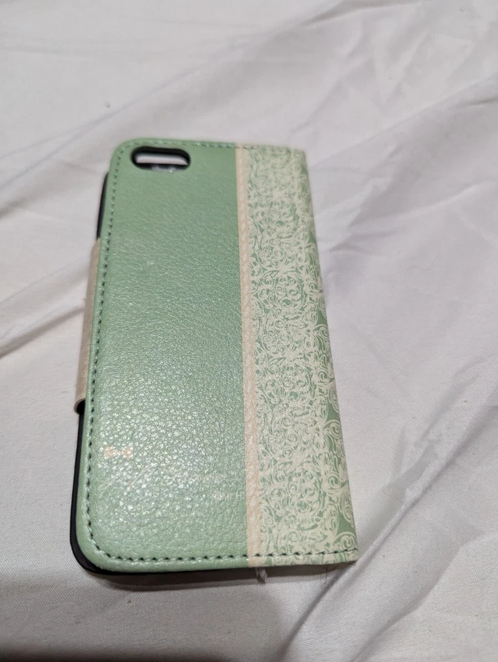 Paquete de 2 fundas tipo folio de cuero para iPhone 4S iPhone 4 con bolsillo para tarjetas bronceado/beige Foto 3 de 4