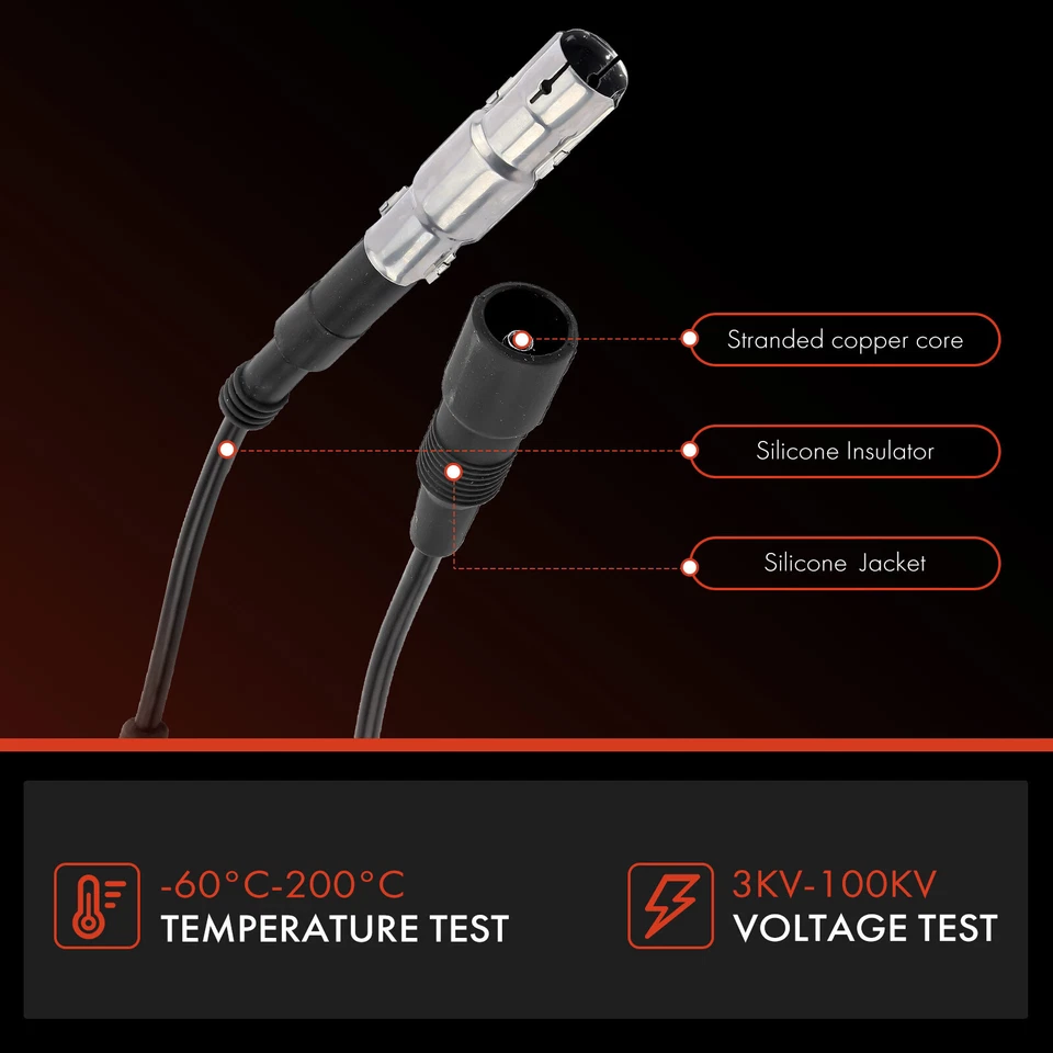 Juego de 6 cables de bujía para Audi A6 A4 Quattro A6 Quattro 100 Volkswagen Passat Foto 4 de 4