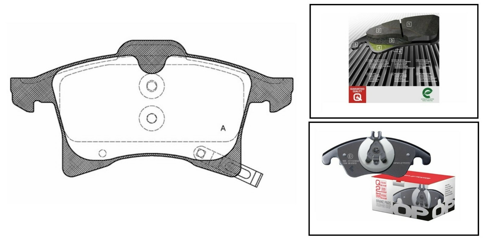 Plaquettes de frein avant Open Parts BPA1036.02 pour Opel Corsa et Astra
