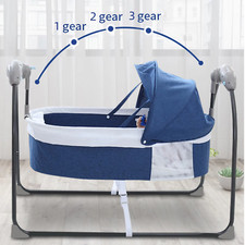 Bluetooth Electric Rocking Baby Crib with Mosquito Net and Music 0-12M