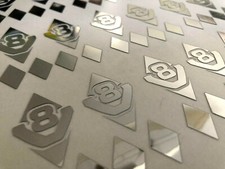 6er Rauten V8 Chrom  1:14 1:16 Tamiya Scania Mercedes MAN VOLVO Aufkleber 042