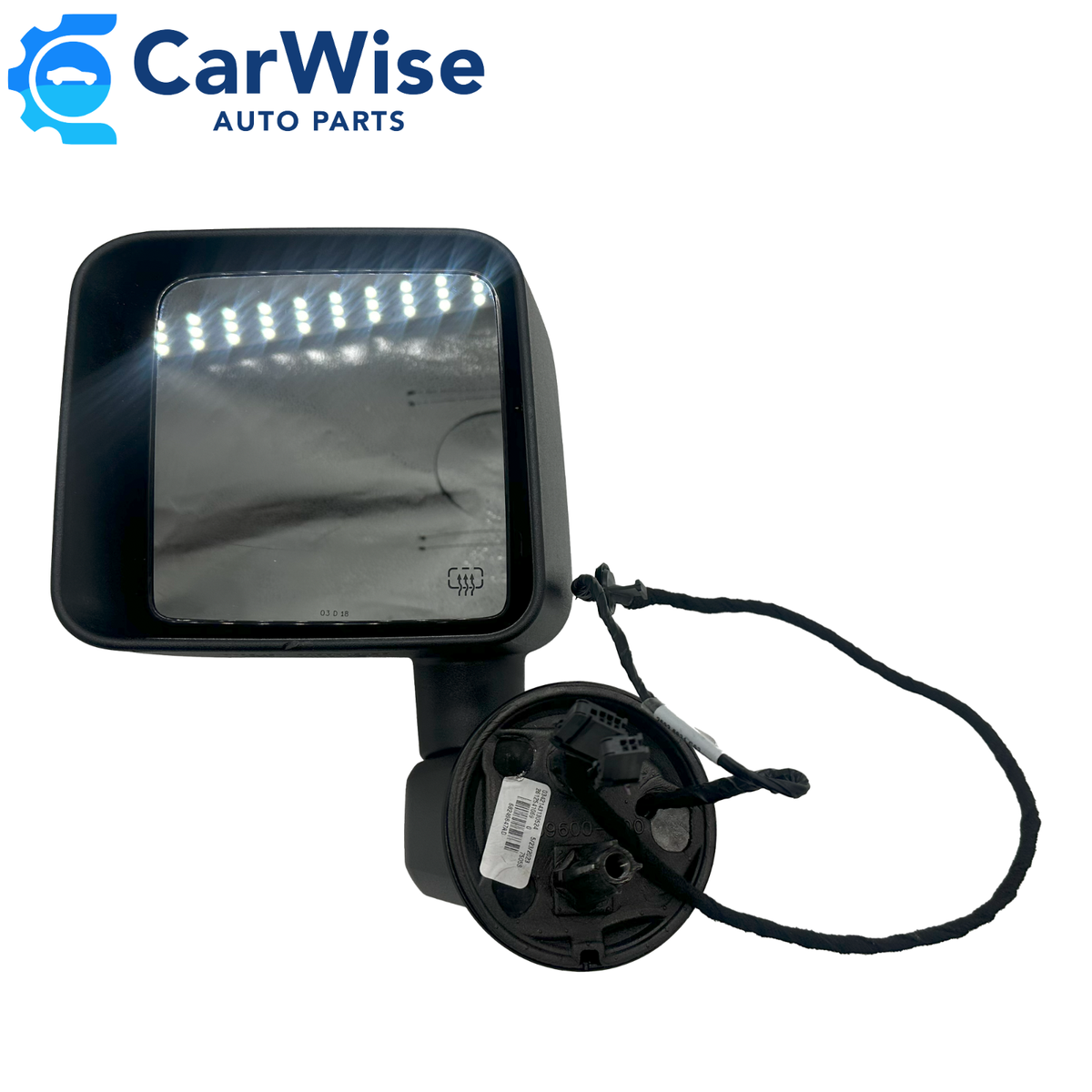 Left Side Power Heated Mirror For 2014 Jeep Wrangler (JK) - Manual Folding, Textured Black 4 thumbnail image