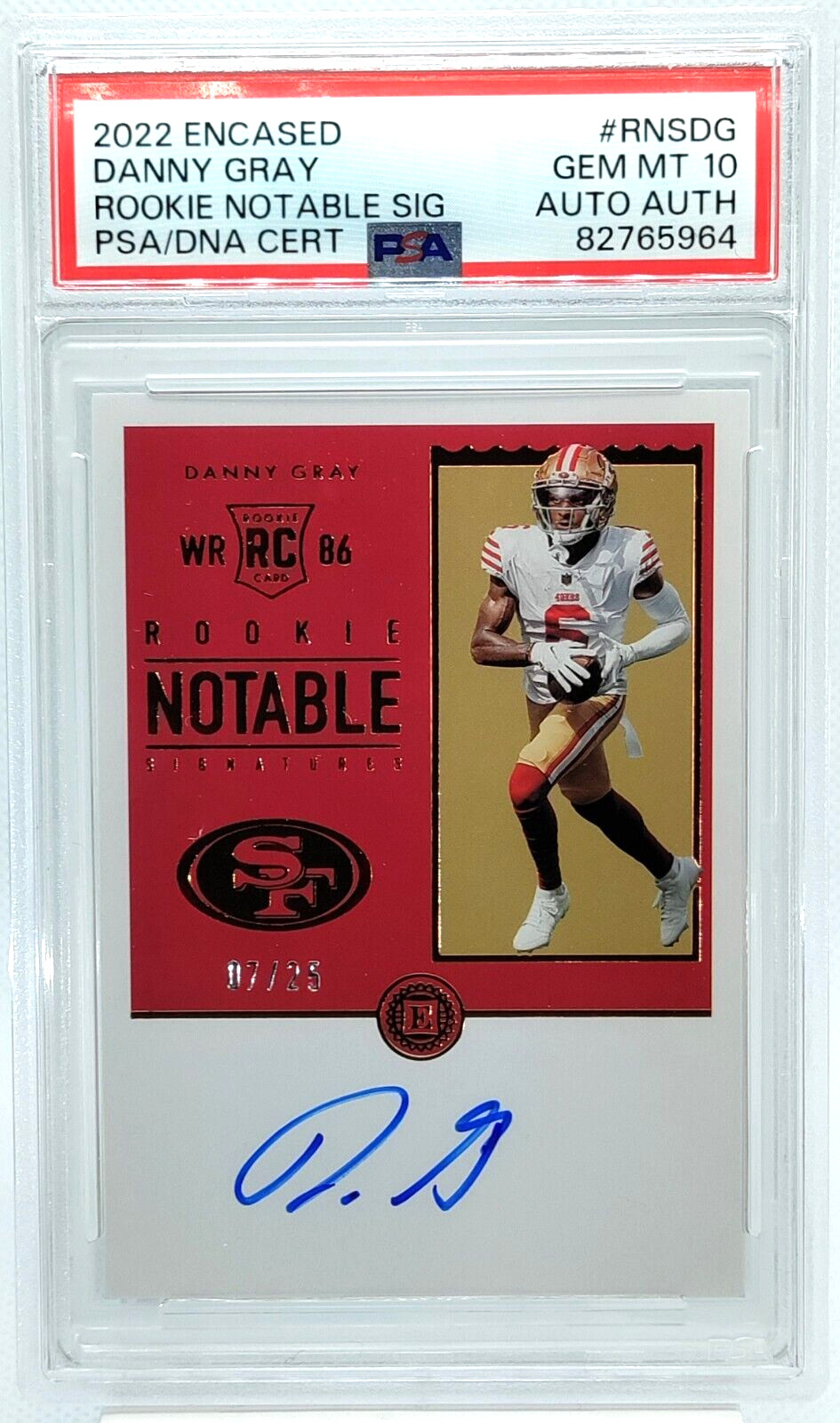 Danny Gray Panini Select Rookie Signatures #RSDG Base