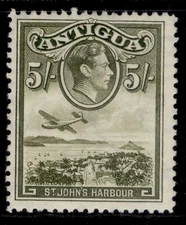ANTIGUA GVI SG107, 5s olive-green, VLH MINT. Cat £18.