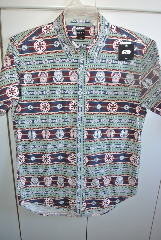 Disney-Star Wars Mens Small Native American-Storm Trooper Print on Turquoise/NWT