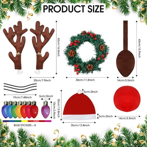 Reindeer Antlers for Cars, Christmas Reindeer Antlers Car Decoration